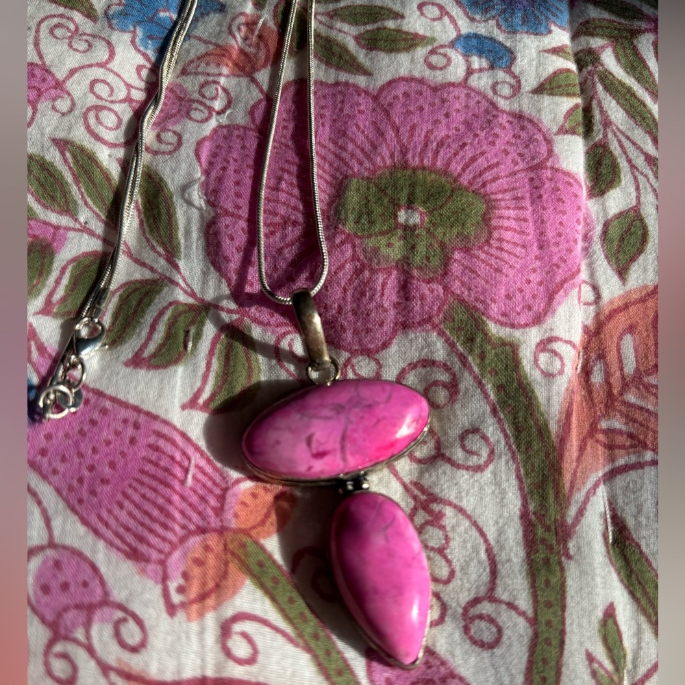 Boho Pink Pendant Necklace